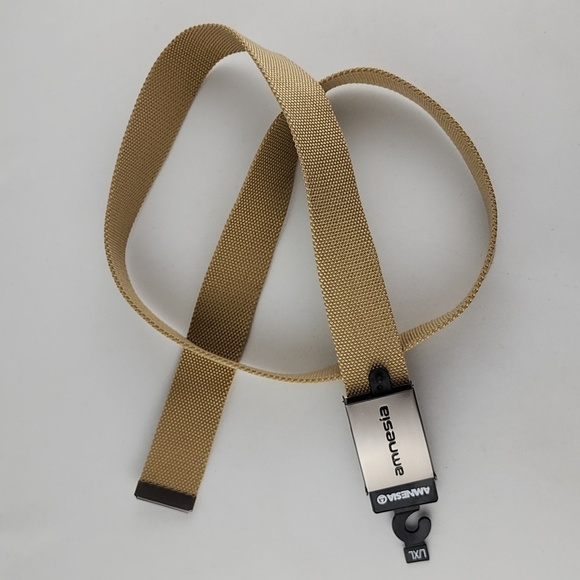 Amnesia  Tan Web Belt Metal Buckle Size L/XL - Picture 7 of 7